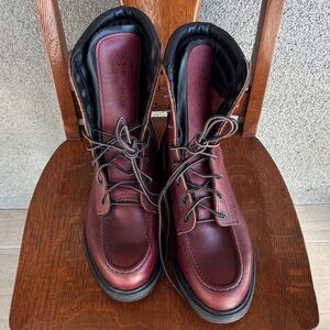 Vintage Red Wing 402 Men's Dark Red Leather Boots 7D
